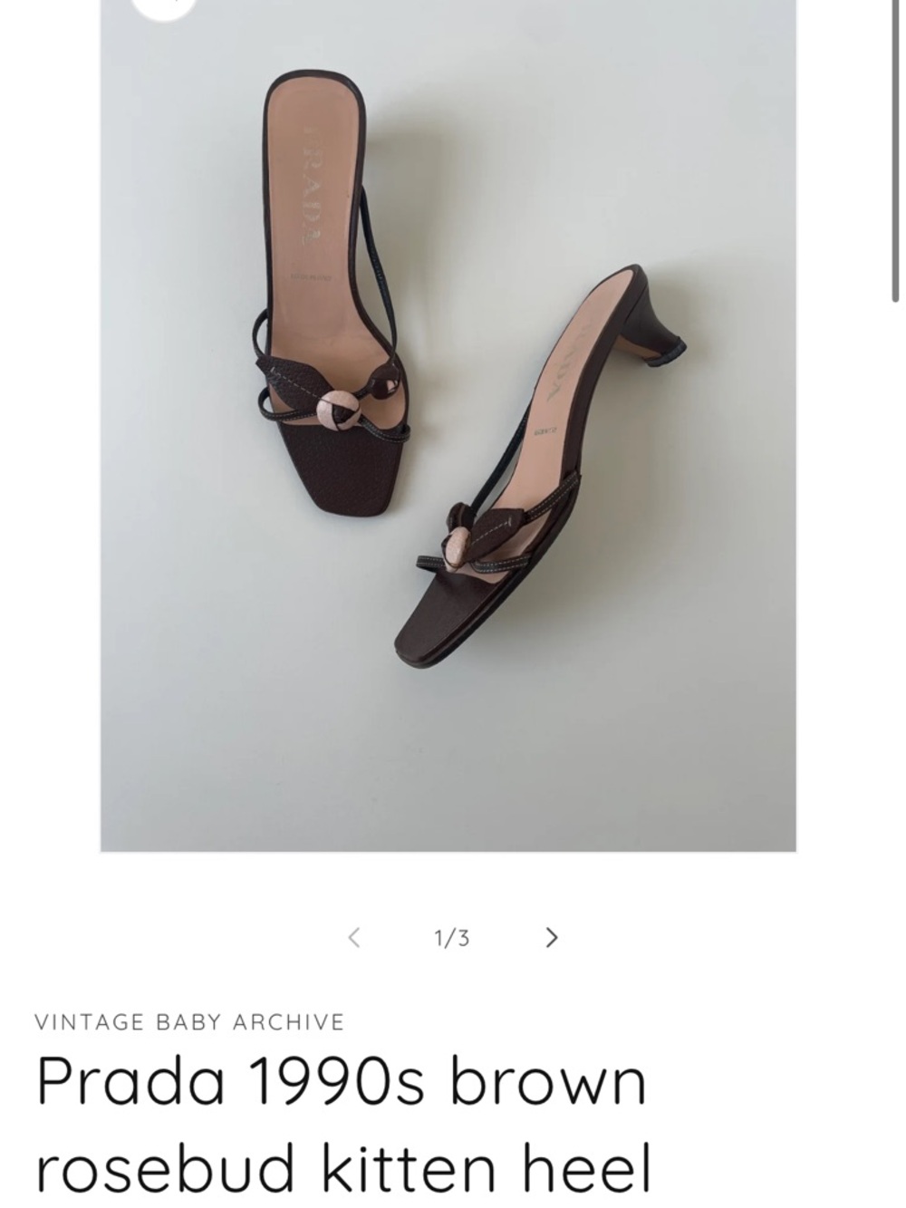 Prada Brown Leather Knot-Detail Heeled Sandals - Picture 4 of 5